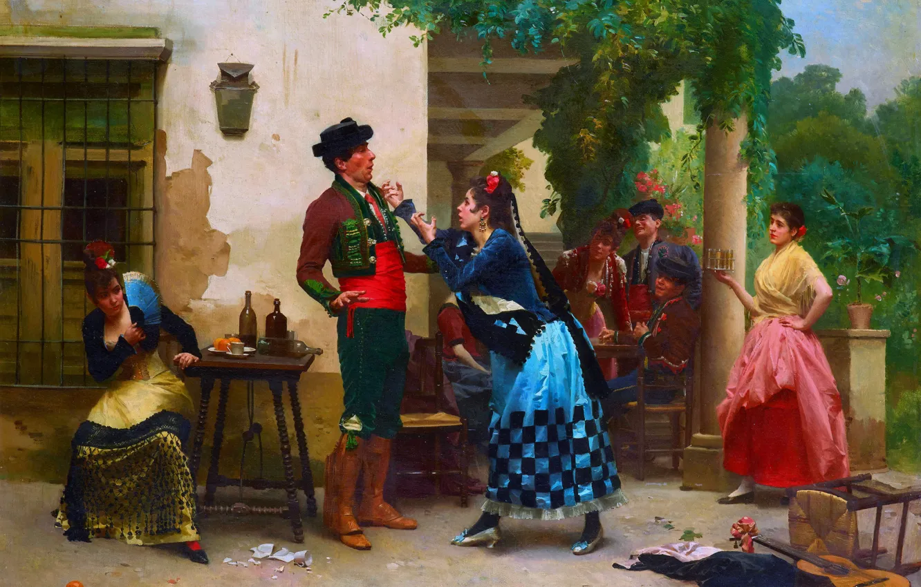 Photo wallpaper woman, people, picture, male, fight, Lovers' quarrel, Jules Worms, Jules Worms