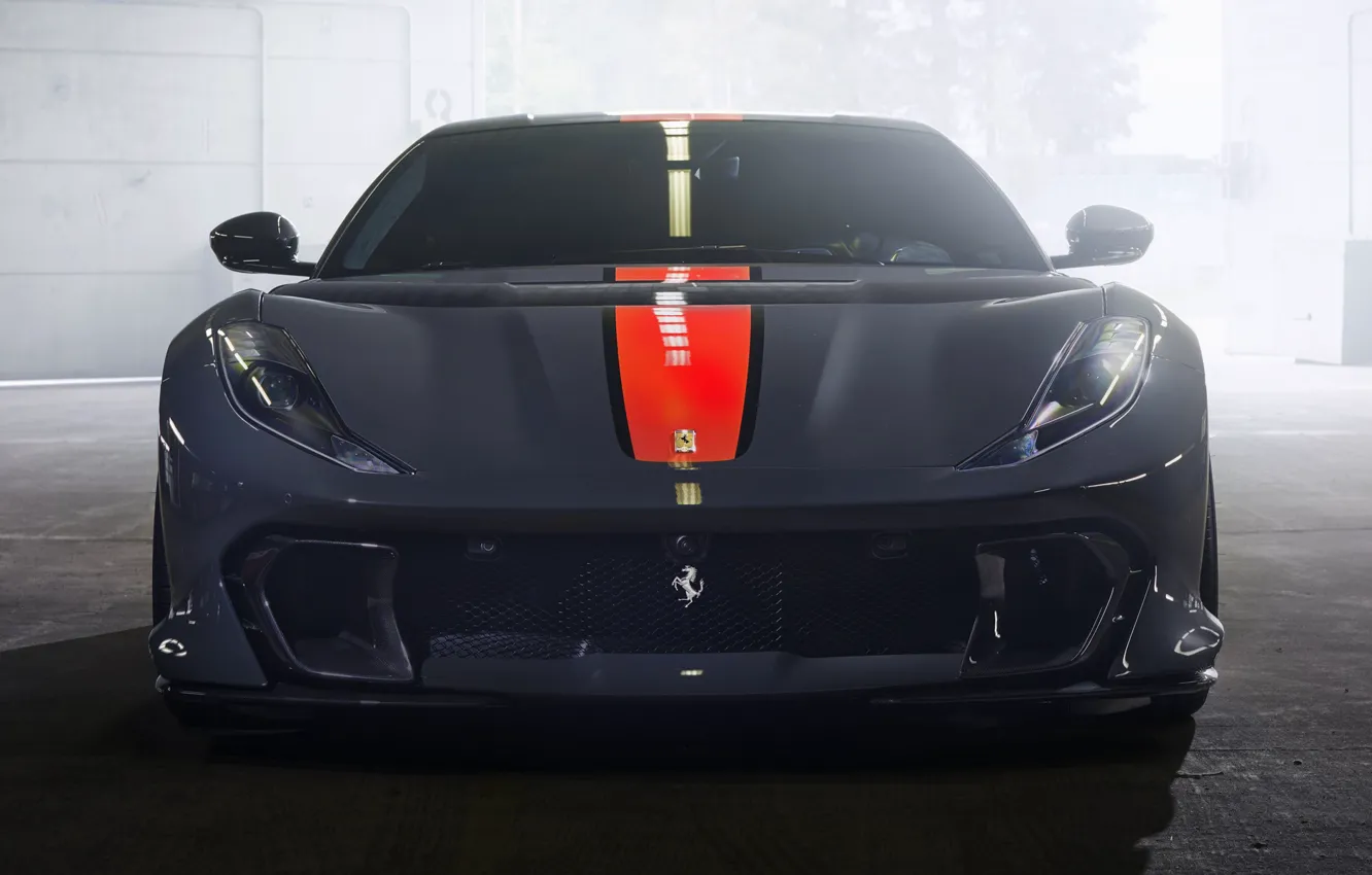 Photo wallpaper Ferrari, sports car, front view, Competition, Ferrari 812, by Novitec, 2023, Ferrari 812 Competizione