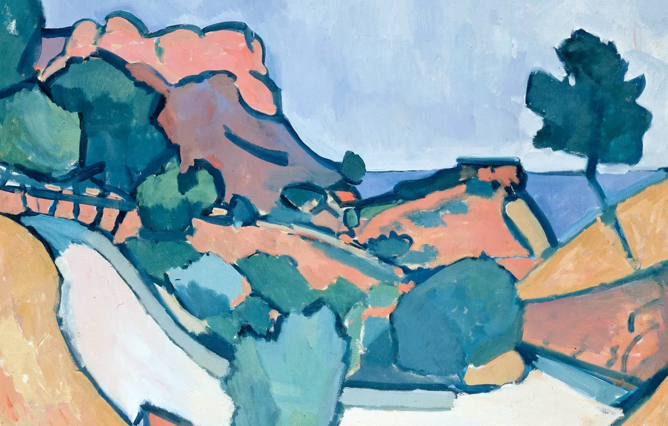 Photo wallpaper picture, Fauvism, Road in the Mountains, Andre Derain