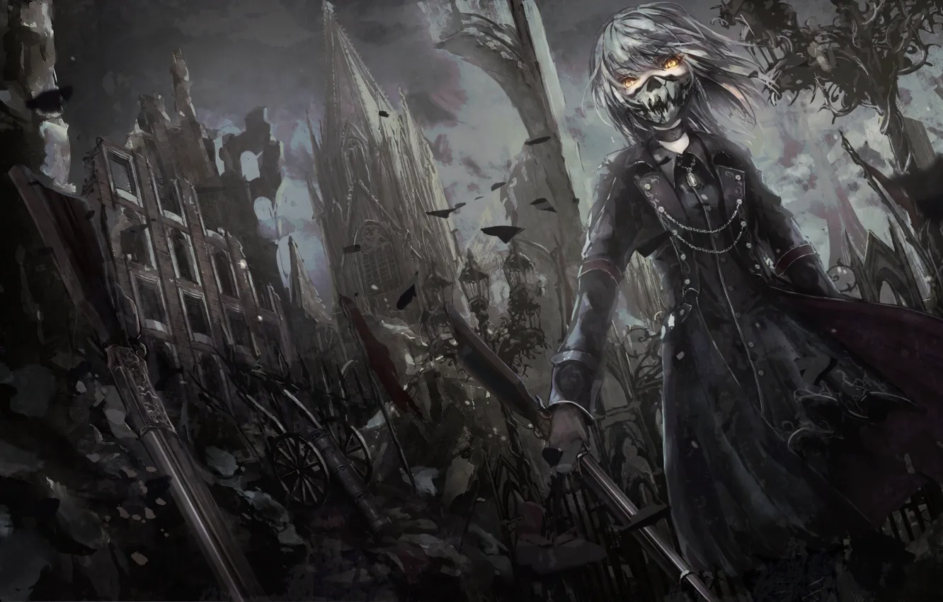 Photo wallpaper look, night, the city, anime, apple228