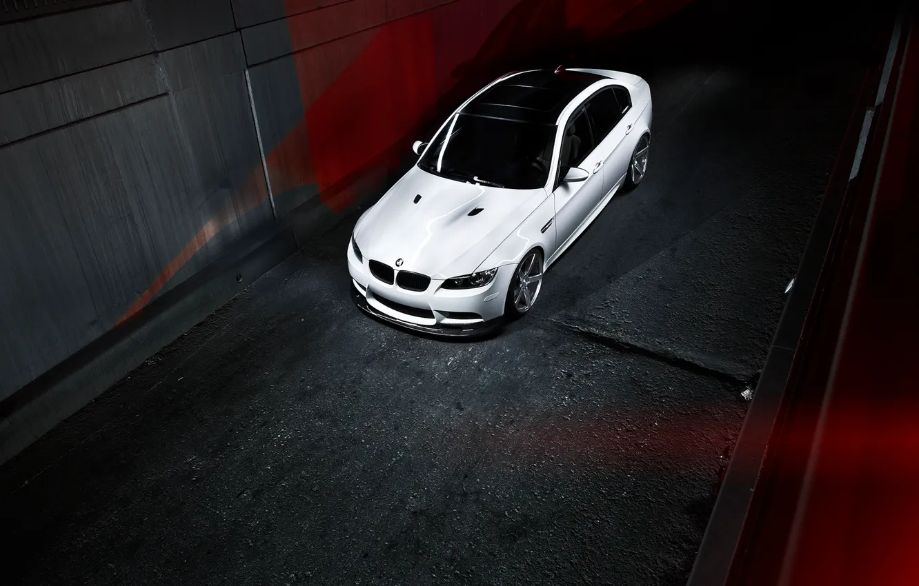 Photo wallpaper BMW, BMW, white, white, the dark background