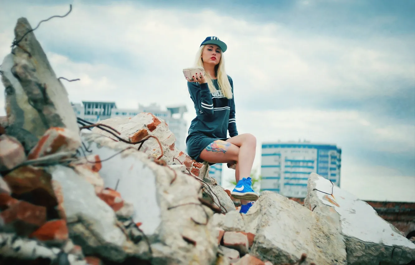 Photo wallpaper girl, beautiful, model, swag, Cap