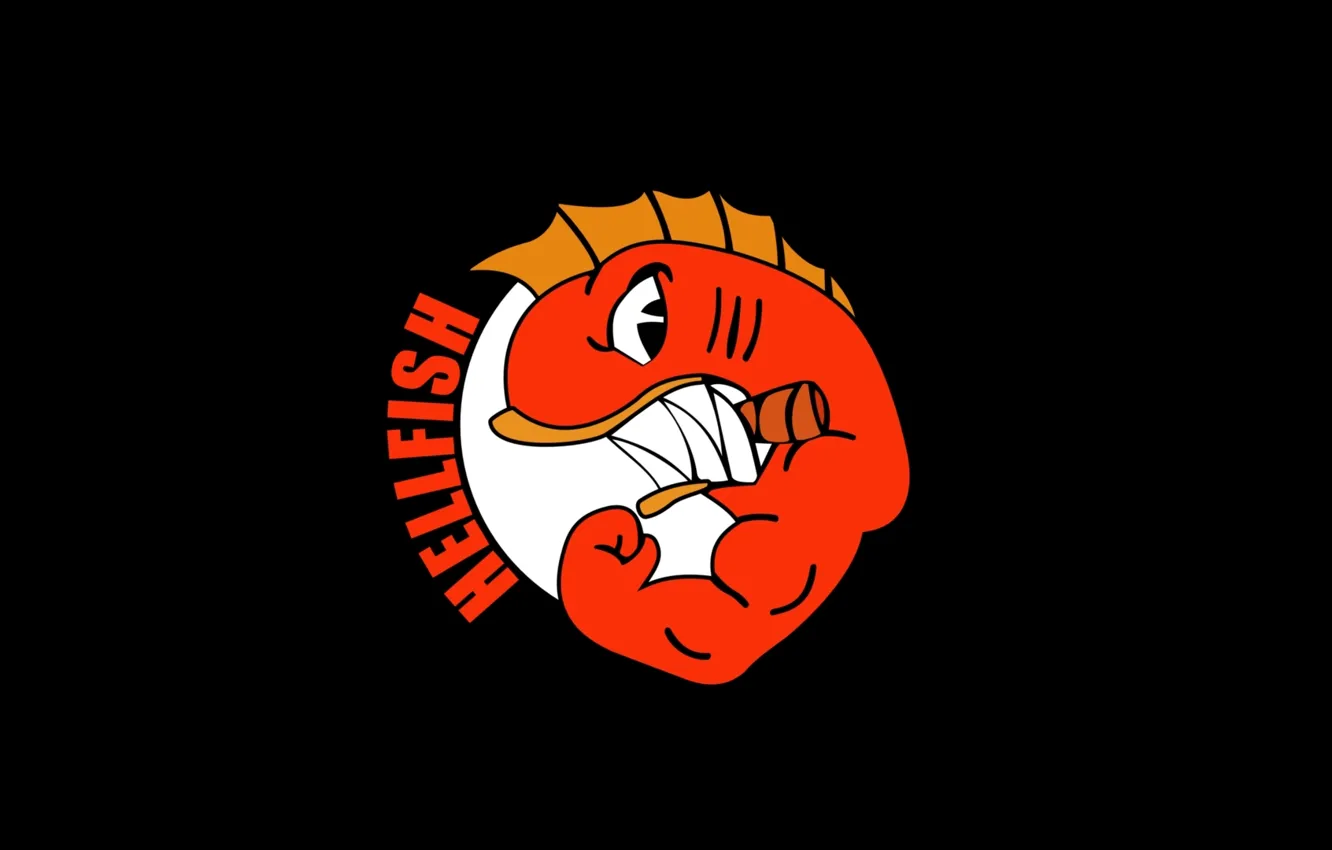 Photo wallpaper Muscle, logo, power, The Simpsons, Hellfish