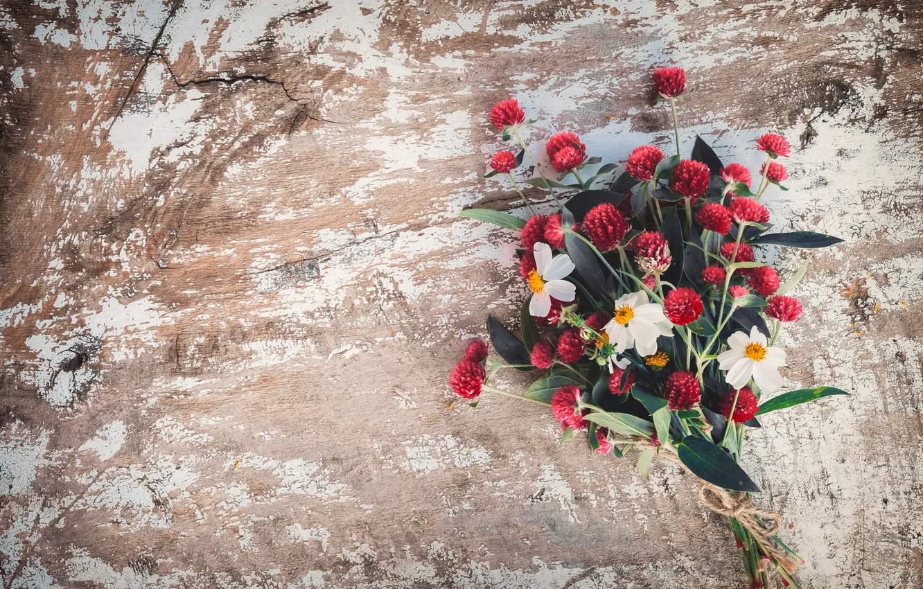 Photo wallpaper flowers, bouquet, clover, daffodils