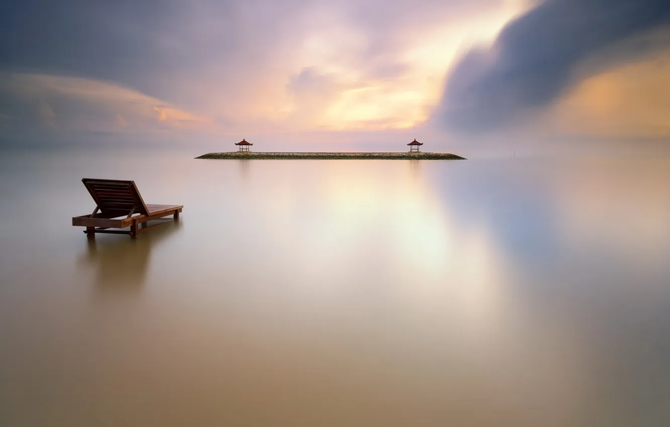 Photo wallpaper Sanur, Karang Beach, Bali - Indonesia, Mirror Sea