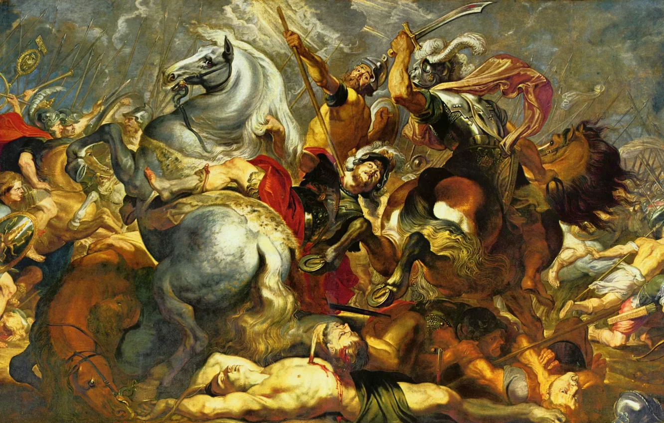 Photo wallpaper oil, picture, canvas, Flemish painter Peter Paul Rubens, "Victory and death in battle the Consul …