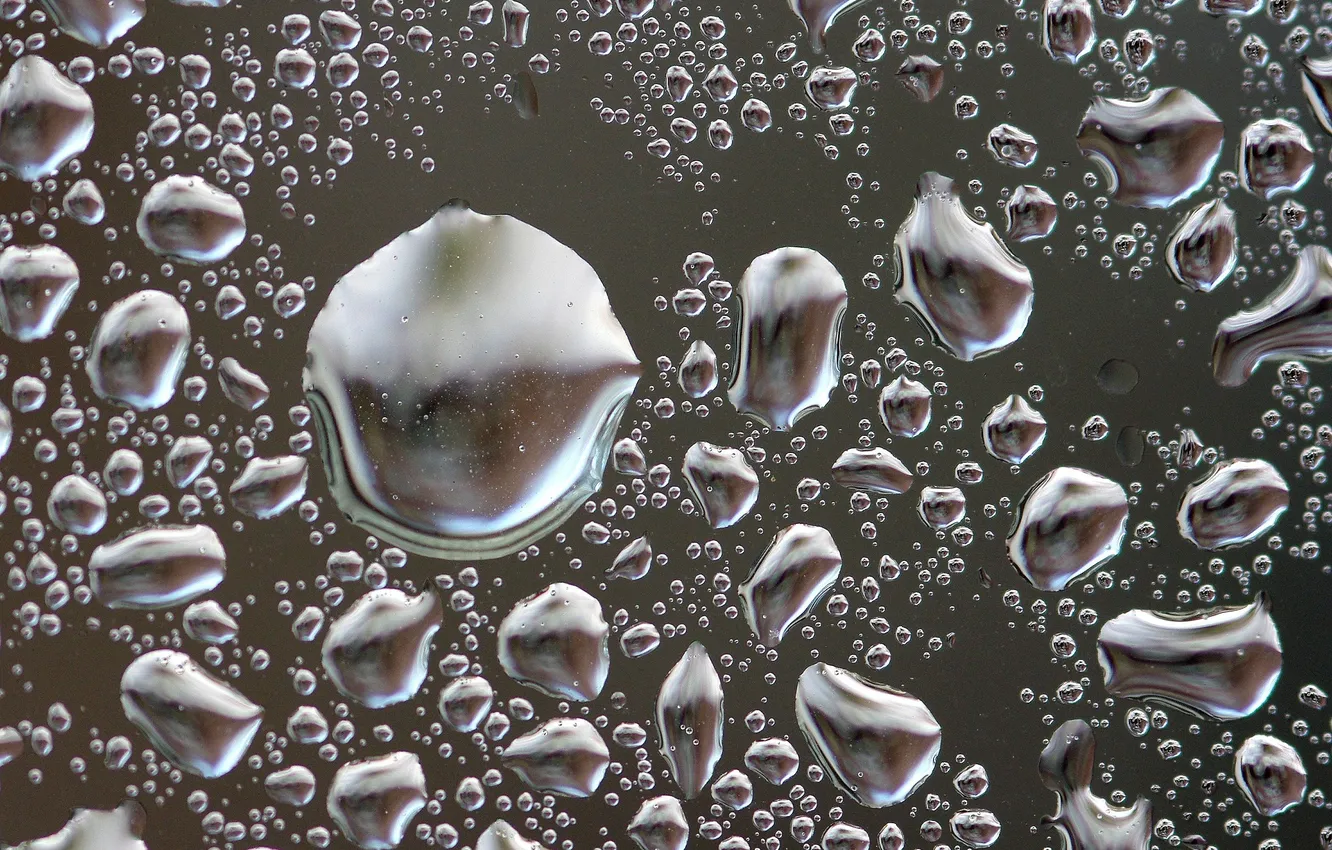 Photo wallpaper glass, water, drops, background