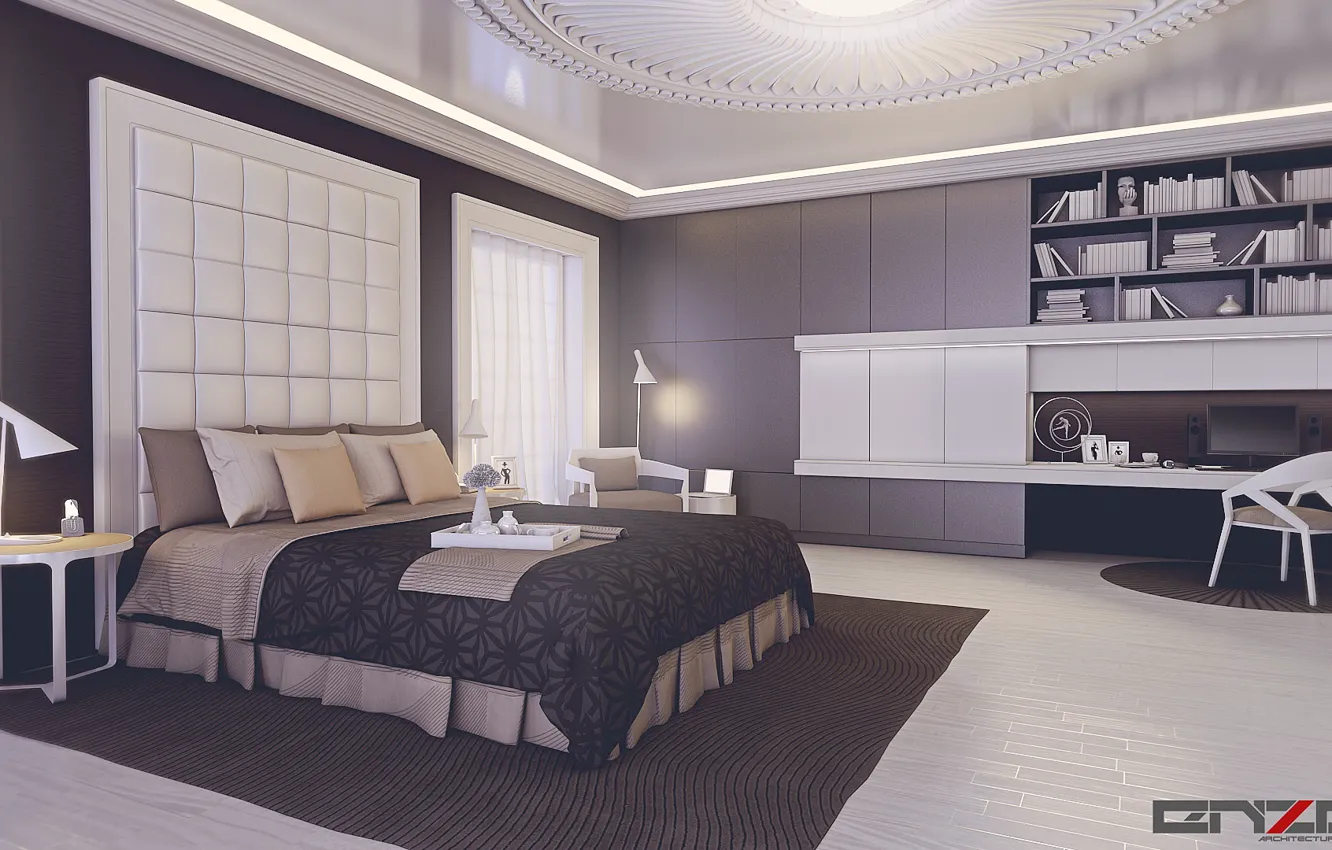 Photo wallpaper furniture, day, the room, furnished, Bedroom design