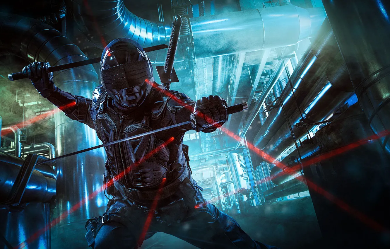 Photo wallpaper plant, sword, pipe, laser, Photoshop, G.I. Joe, Cobra