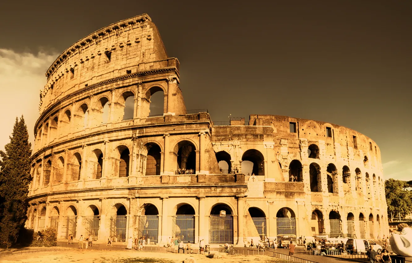 Photo wallpaper the city, old, Colosseum, fabulous look, ancient Rome