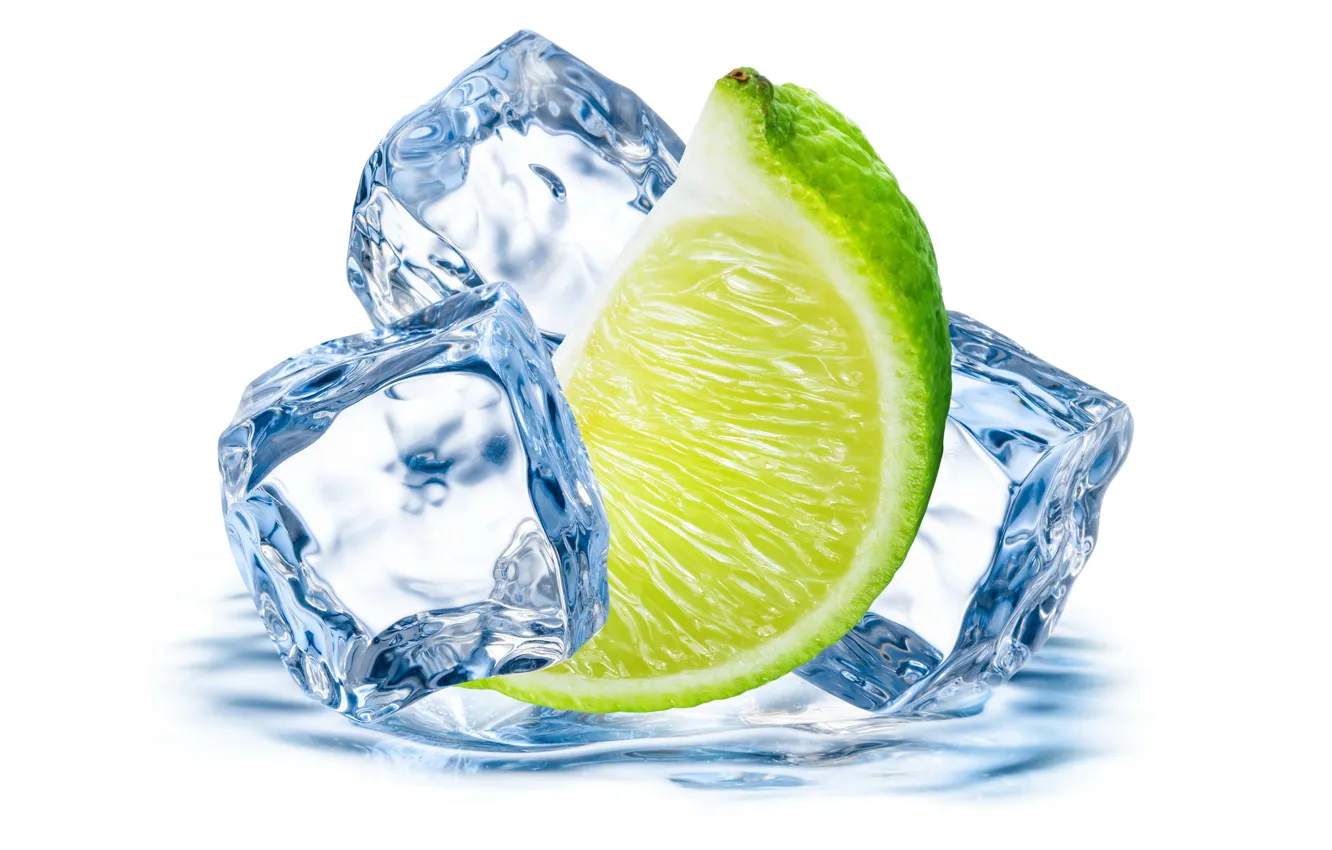 Photo wallpaper ice, lime, citrus