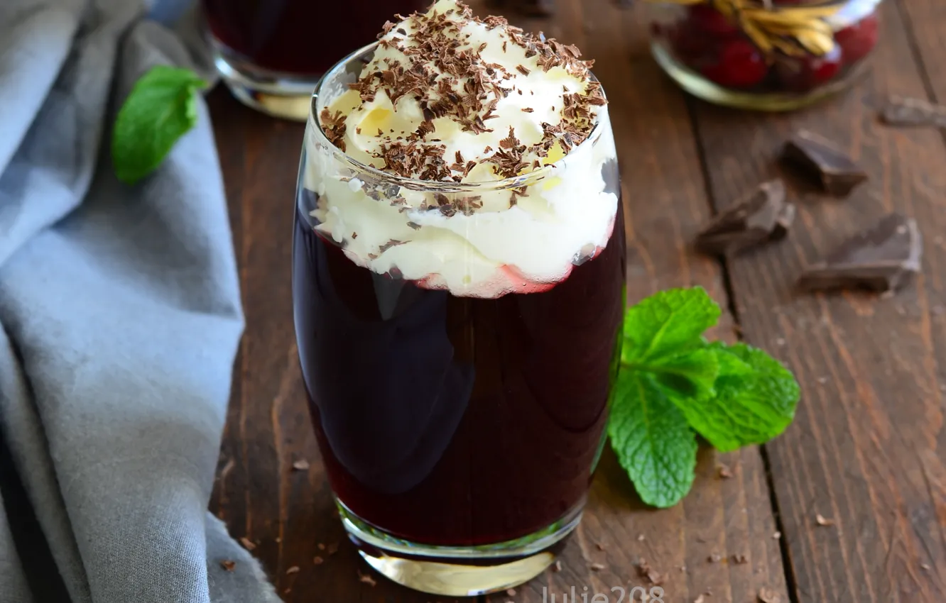 Photo wallpaper chocolate, cream, drink, mint