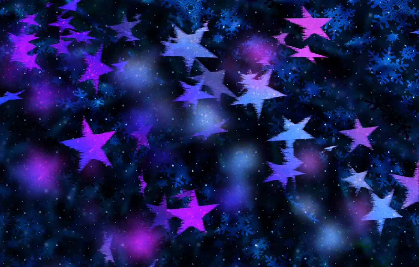 Photo wallpaper stars, snowflakes, point, spot