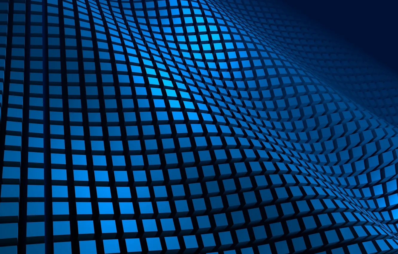 Photo wallpaper Blue, blue, checkered waves, cellular waves