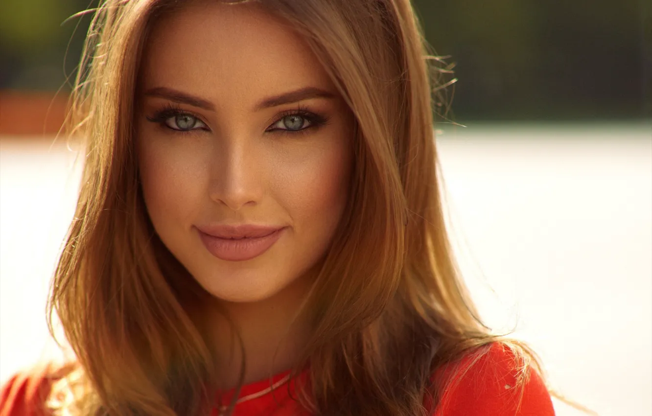 Photo wallpaper look, girl, smile, hair, Evgenyi Demenev