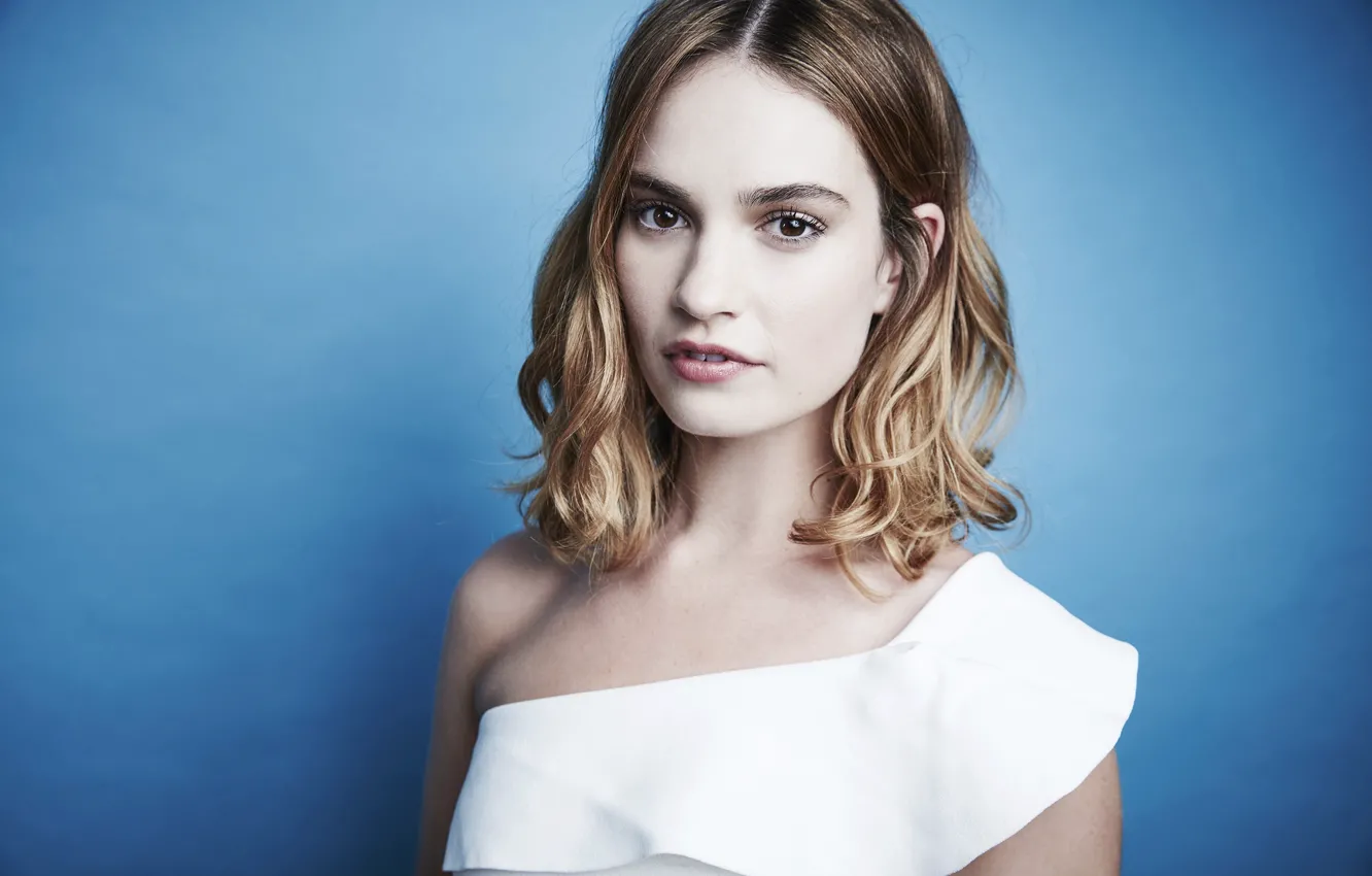 Photo wallpaper look, girl, photo, sweetheart, dress, Lily James, Lily James