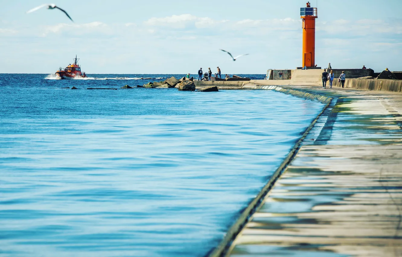 Photo wallpaper sea, summer, lighthouse