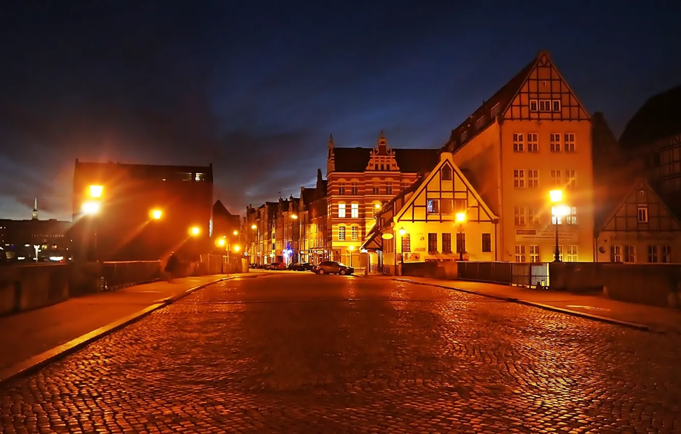 Photo wallpaper dark, night, street