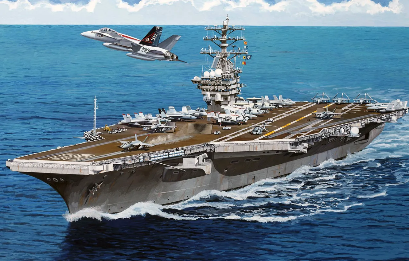 Photo wallpaper US NAVY, us aircraft carrier, USS Nimitz, CVN-68