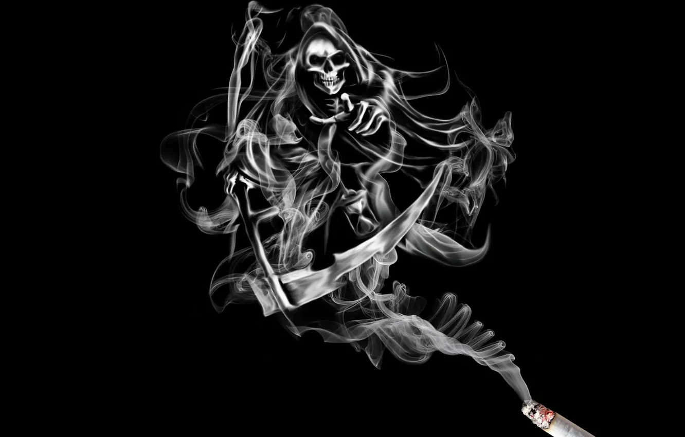 Photo wallpaper ash, death, smoke, cigarette, braid
