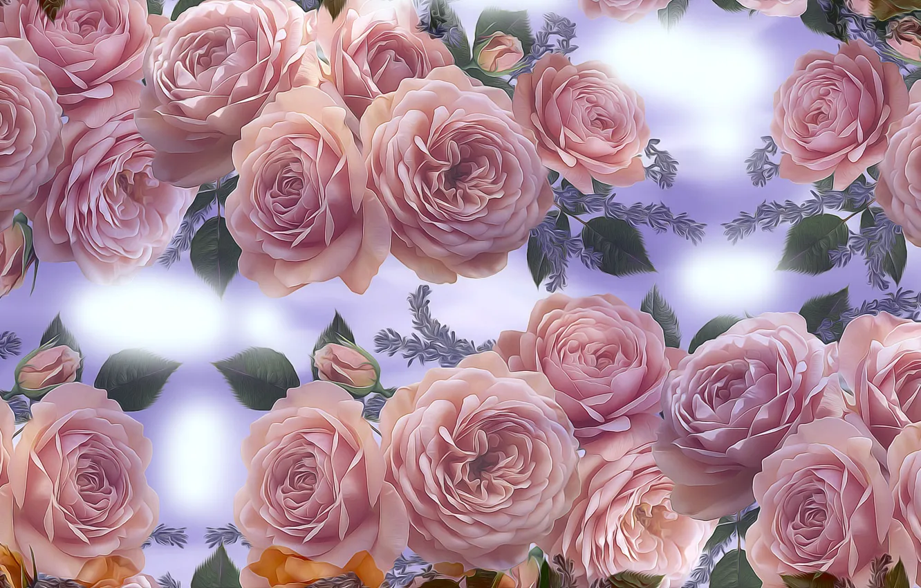 Photo wallpaper Graphics, Flowers, Roses