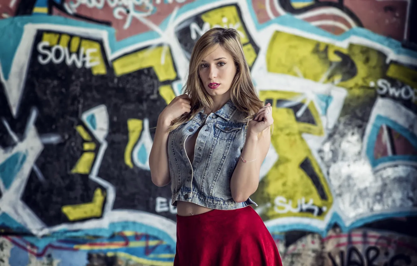 Photo wallpaper look, girl, Alba