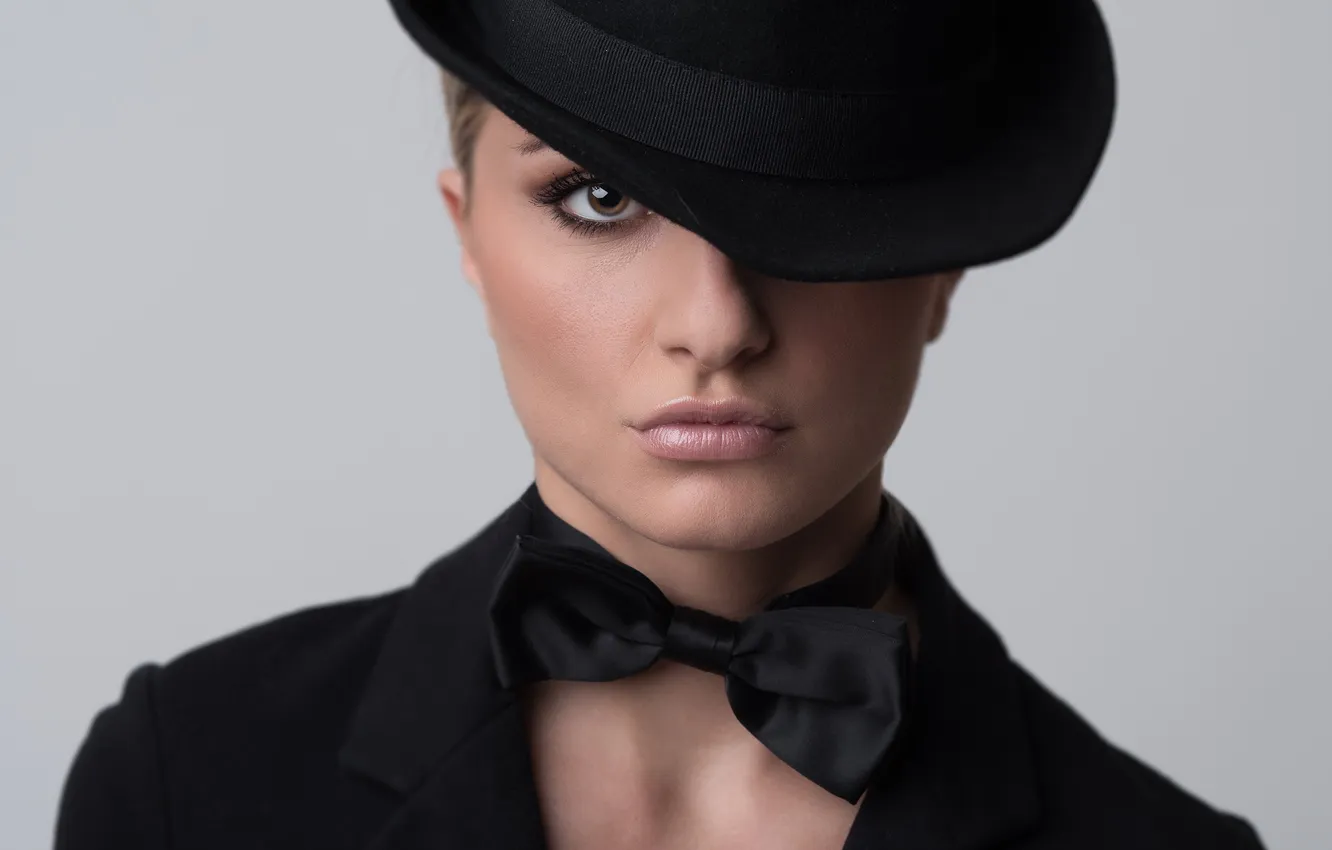 Photo wallpaper girl, portrait, hat