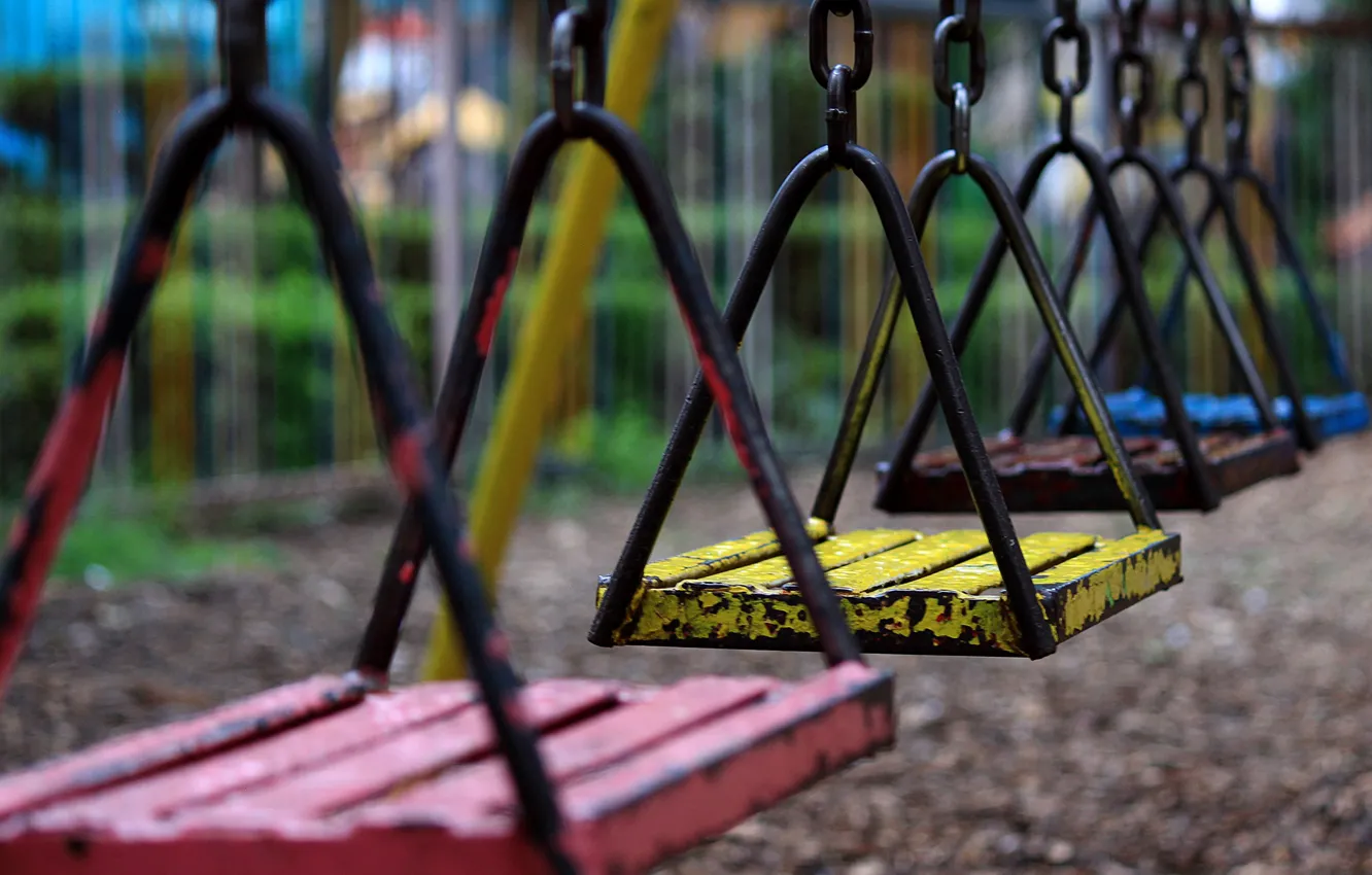 Photo wallpaper background, swing, street