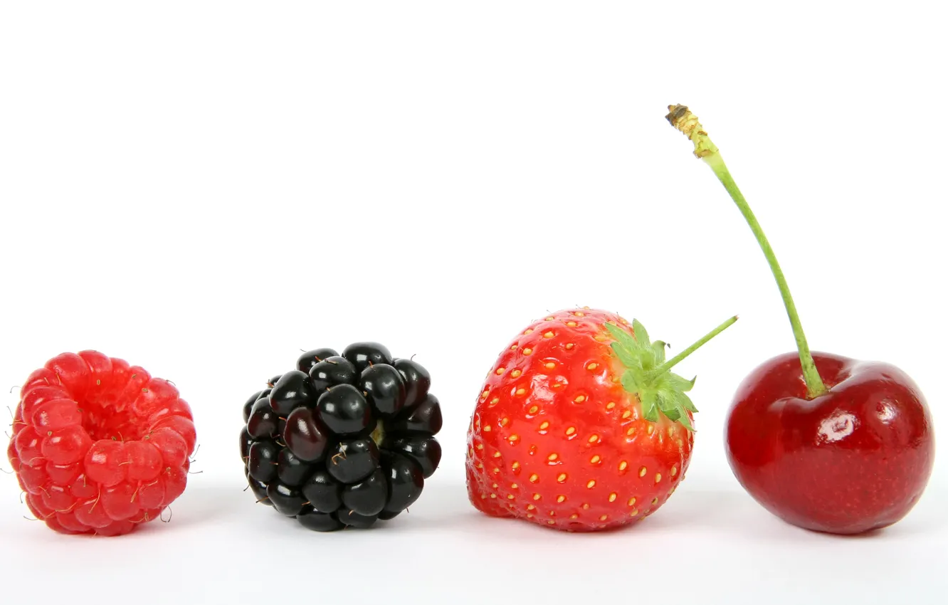 Photo wallpaper cherry, berries, raspberry, strawberry, BlackBerry