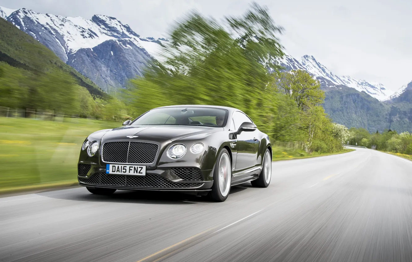 Photo wallpaper red, Bentley, Continental, speed, Bentley, continental, 2015