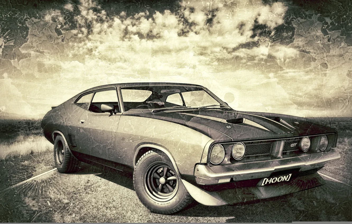 Photo wallpaper ford, effect, gray