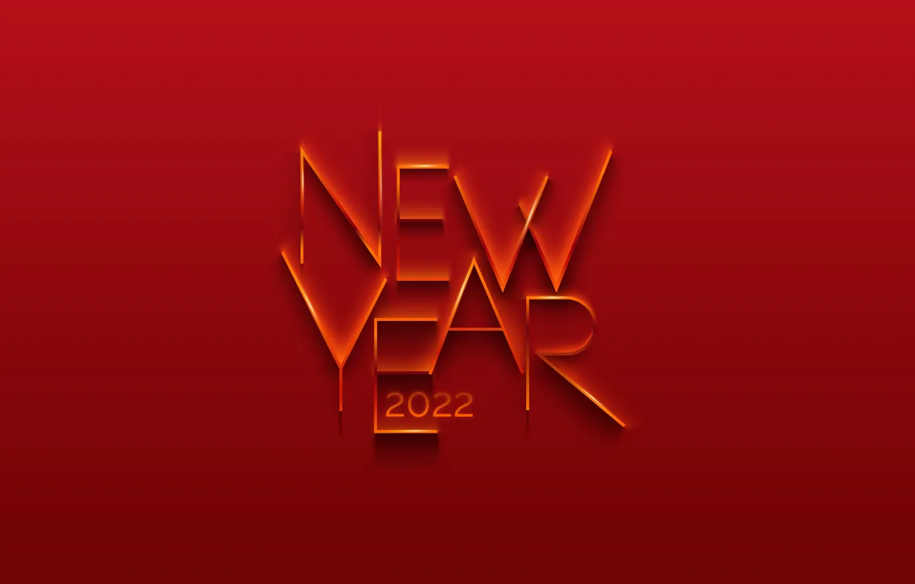 Photo wallpaper winter, red, background, new year, figures, New Year, 2022