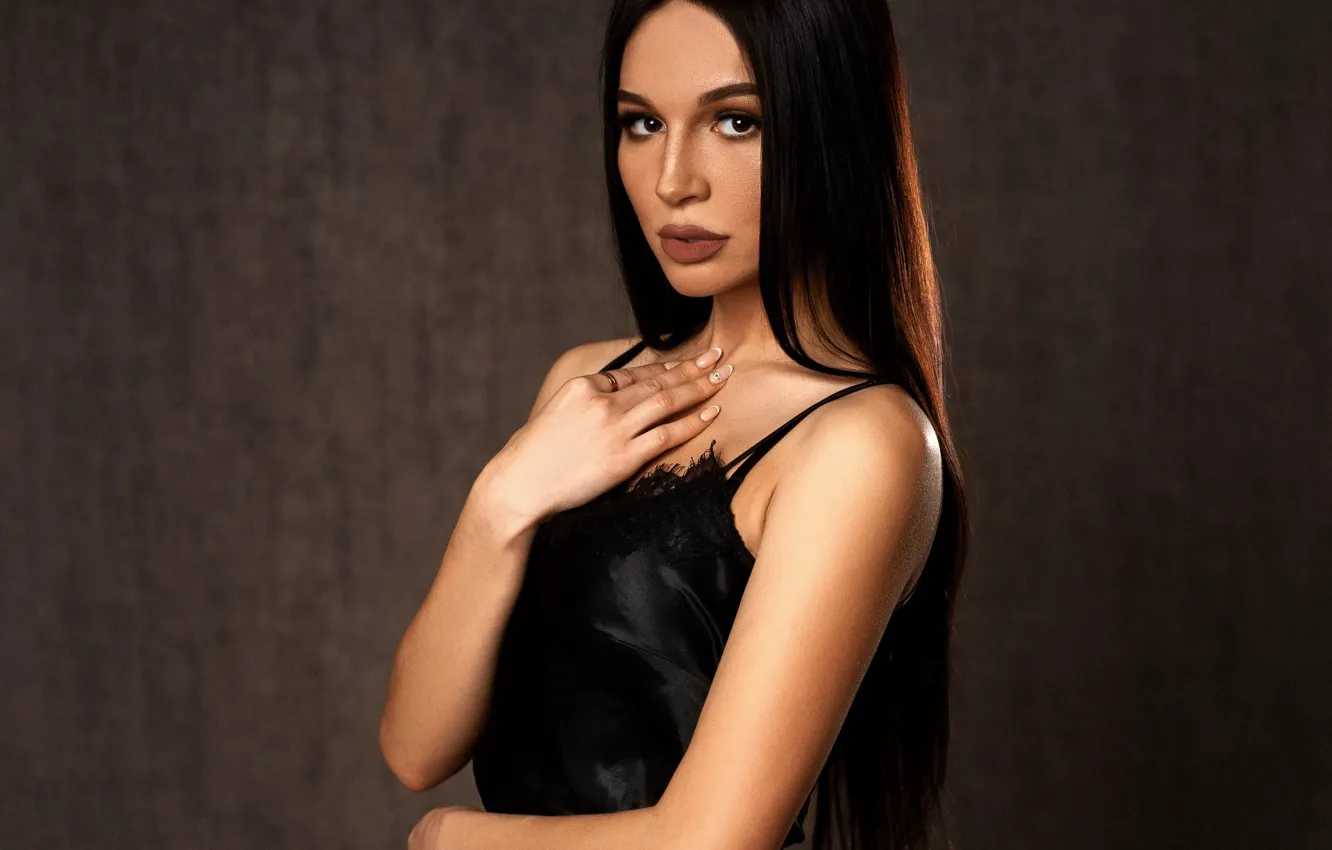 Photo wallpaper look, pose, background, model, skirt, portrait, makeup, Mike