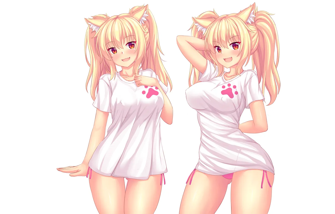 Photo wallpaper girl, sexy, long hair, anime, beautiful, pretty, blonde, bikini