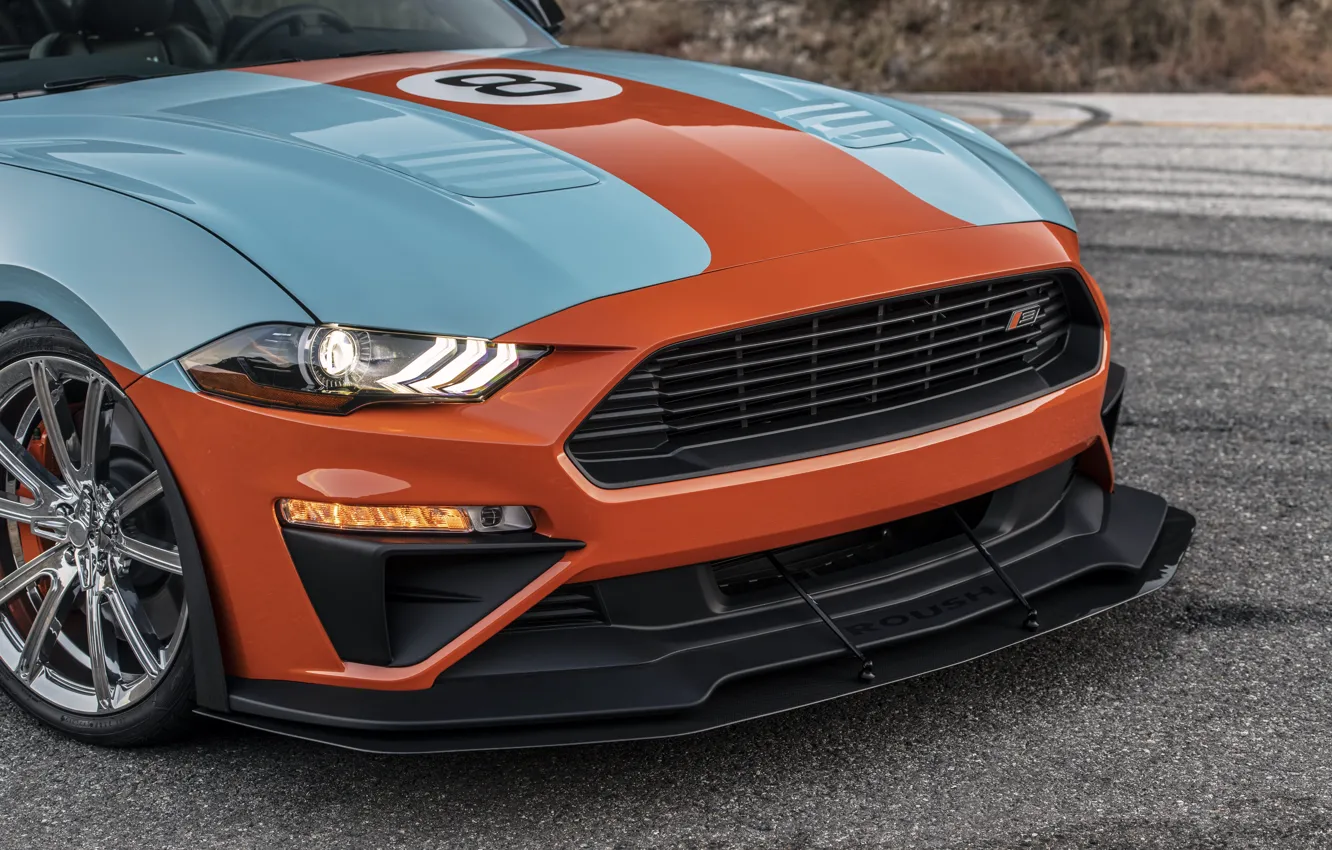 Photo wallpaper Mustang, Ford, front view, Roush, 2019, Performance Stage 3