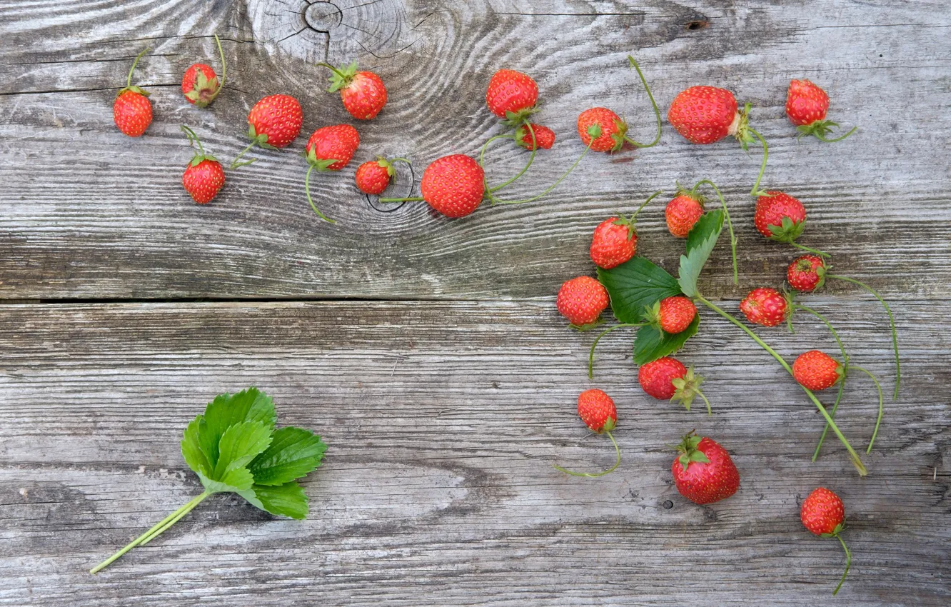 Photo wallpaper berries, Board, strawberry