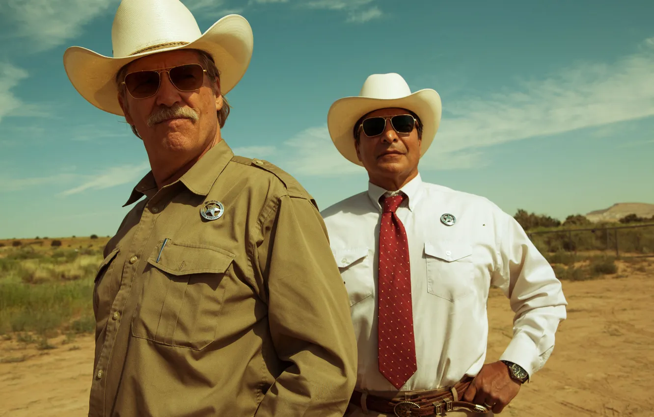 Photo wallpaper hat, glasses, form, badge, drama, crime, Jeff Bridges, Sheriff