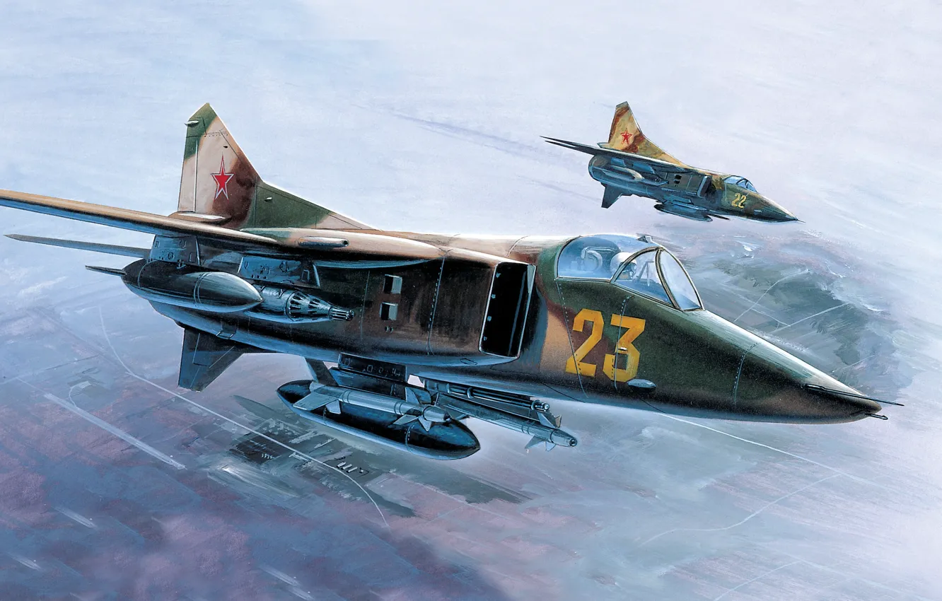 Photo wallpaper USSR, THE SOVIET AIR FORCE, The MiG-27, Combat aircraft, Supersonic Fighter