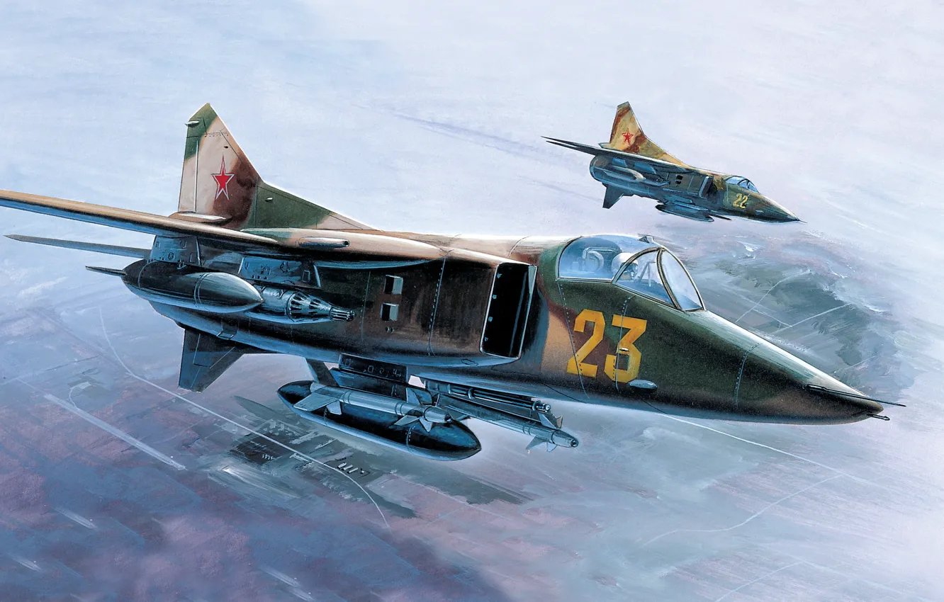 Photo wallpaper USSR, THE SOVIET AIR FORCE, The MiG-27, combat aircraft, Supersonic Fighter