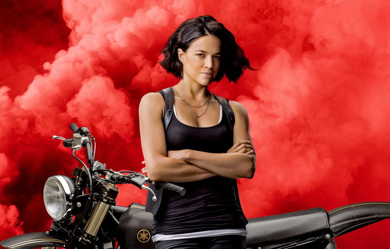 Photo wallpaper bike, movie, Fast & Furious, Michelle Rodriguez, Letty Ortiz, Yamaha YZ450F