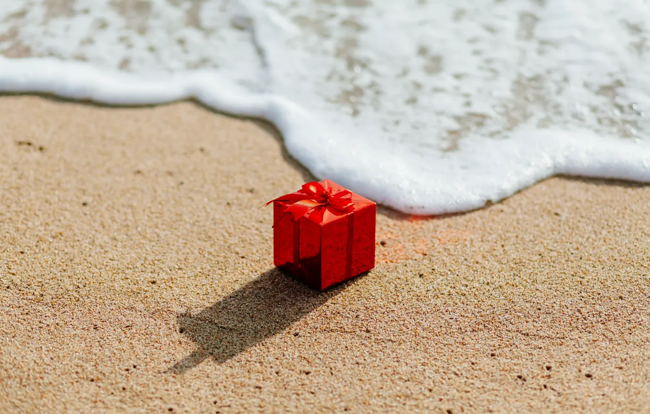 Photo wallpaper sand, sea, beach, gift, love, beach, sea, romantic