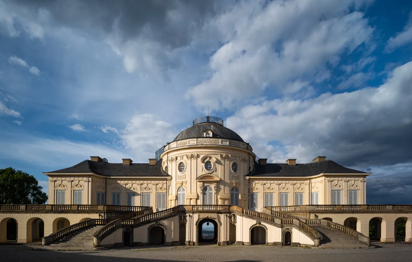 Photo wallpaper clouds, Germany, Stuttgart, Schloss Solitude
