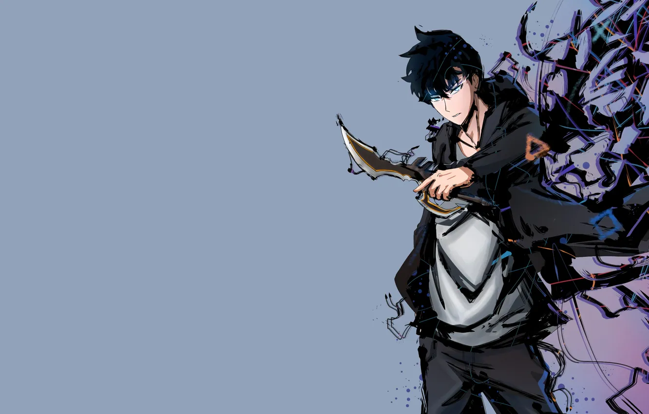 Photo wallpaper South Korea, anime, blue eyes, power, boy, asian, warrior, manga