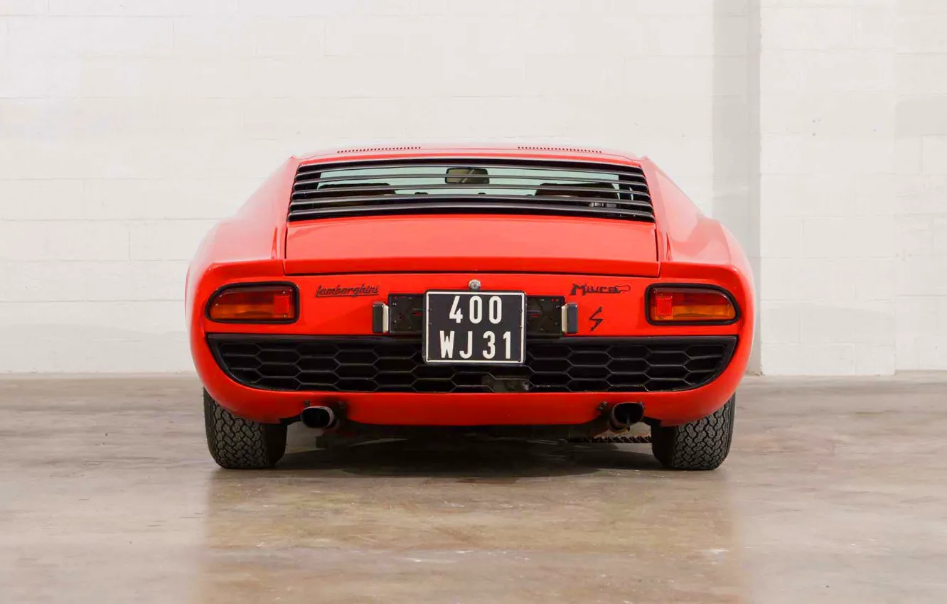 Photo wallpaper Red, Auto, Lamborghini, Retro, Machine, 1969, Car, Supercar