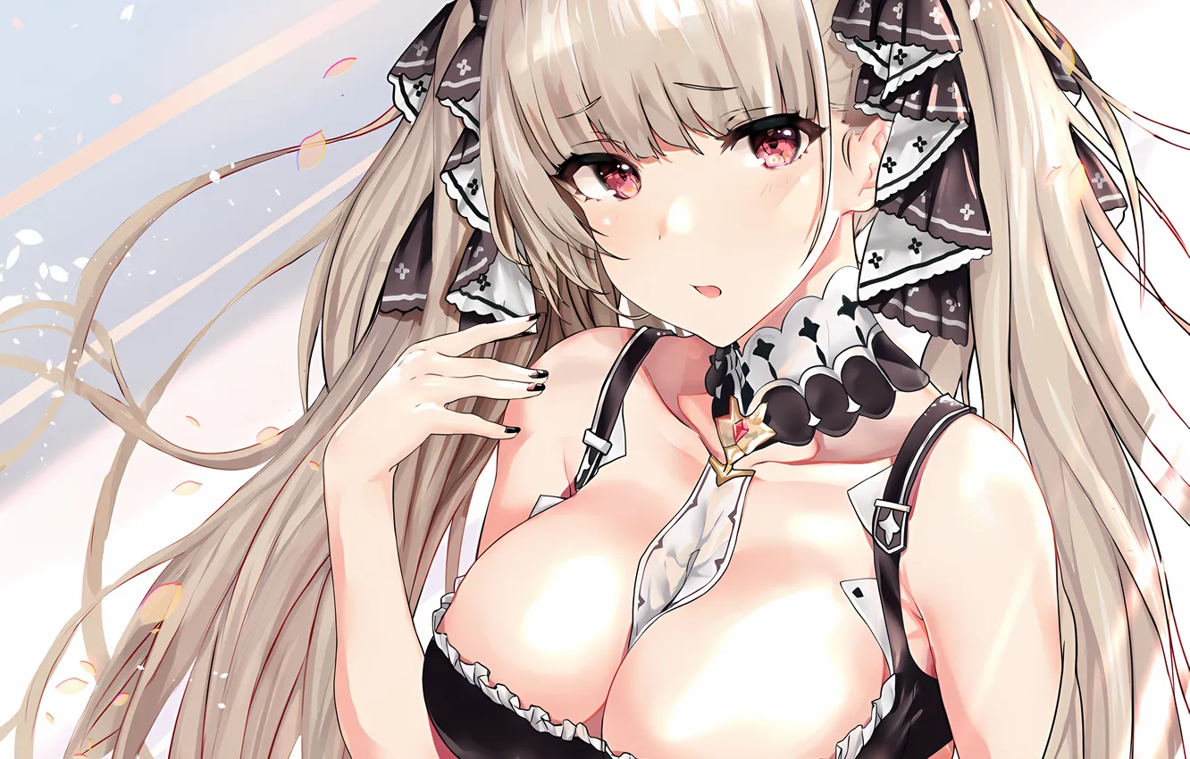 Photo wallpaper girl, sexy, lingerie, bra, cleavage, long hair, boobs, sexy girl