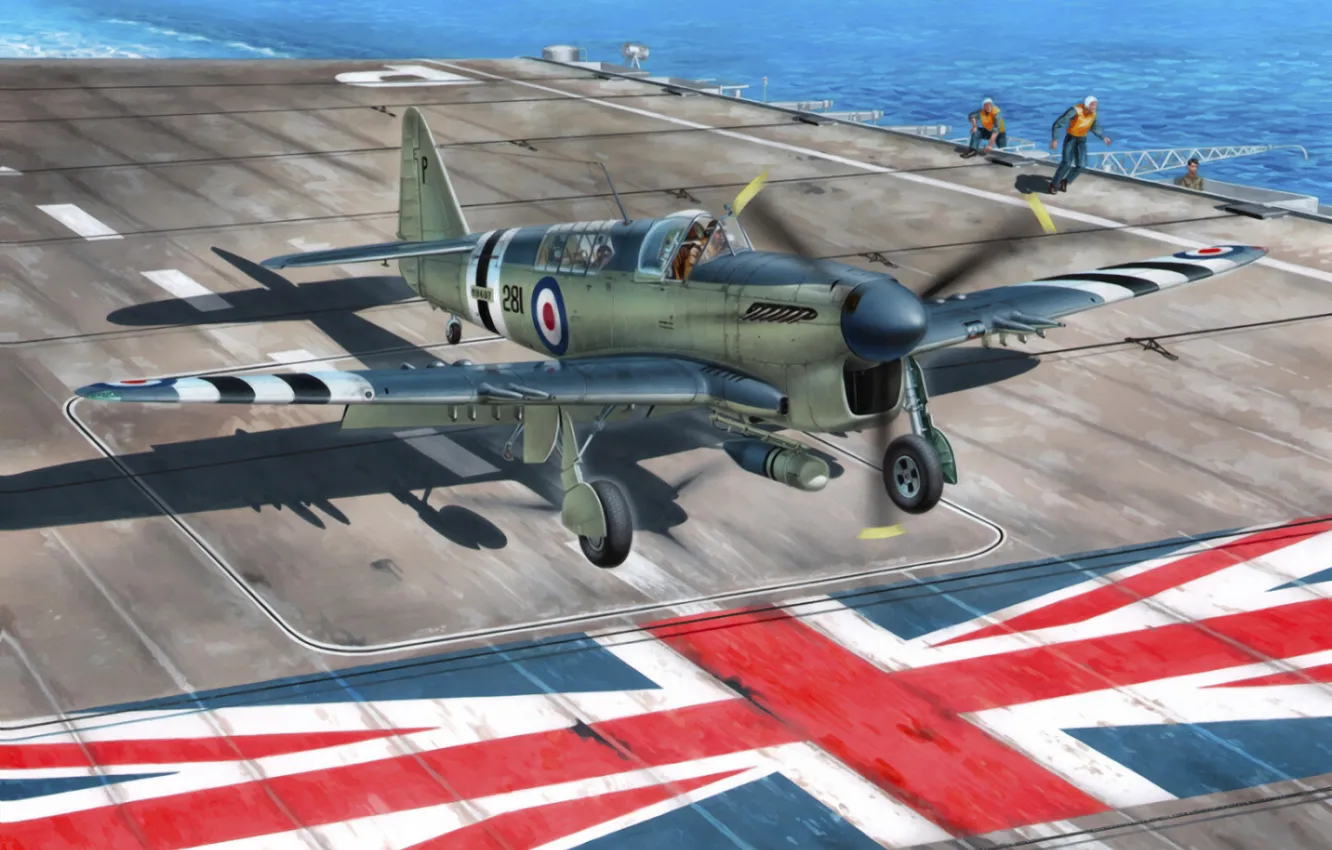 Photo wallpaper war, art, airplane, painting, aviation, Fairey Firefly