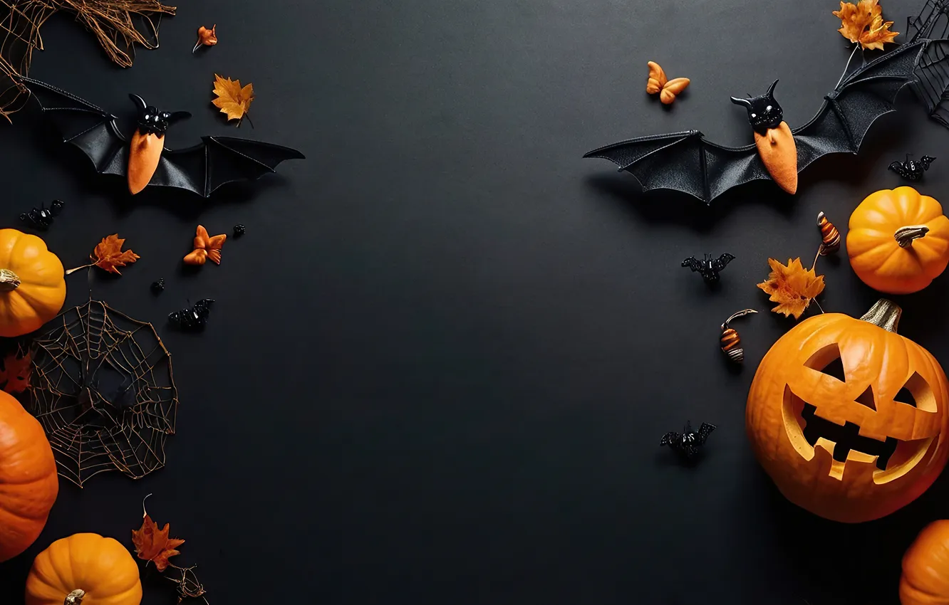 Photo wallpaper autumn, holiday, pumpkin, Halloween, Halloween, faces, Jack