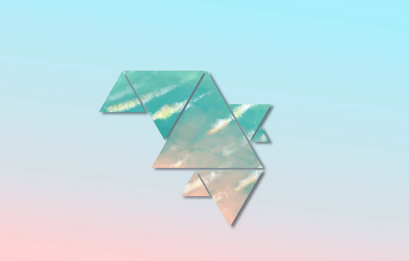 Photo wallpaper minimalism, sky, Triangles