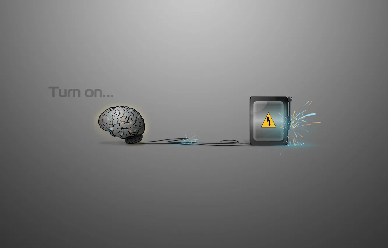 Photo wallpaper sparks, Brain, electric current