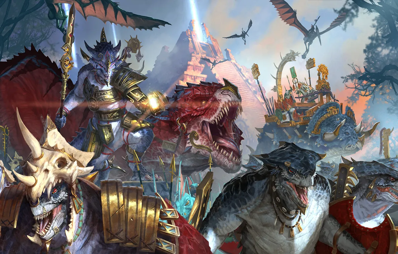 Photo wallpaper battle Art, Total warhammer 2 was, Lizardman
